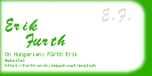 erik furth business card